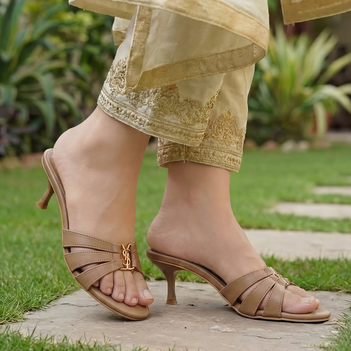 Women Beige Formal Heel - SH015