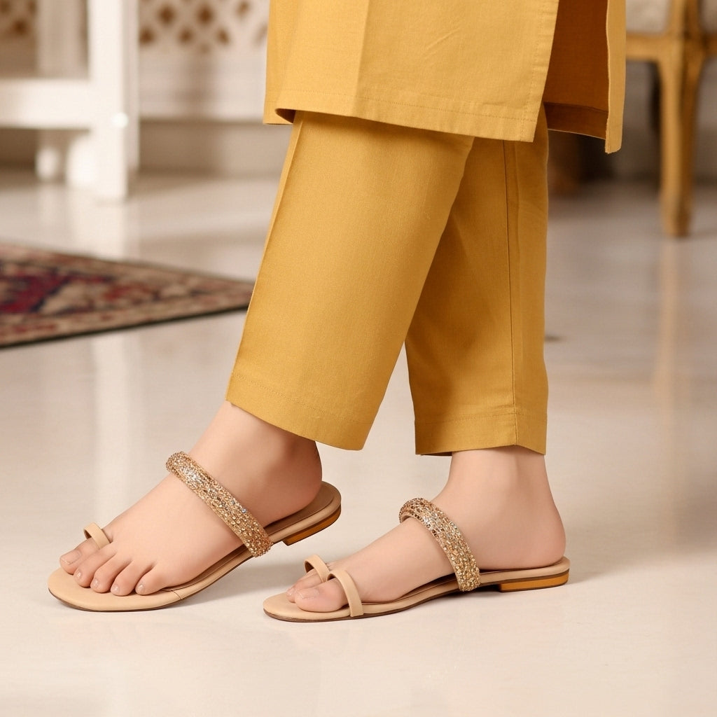 Beige Women Formal Flat - SF004