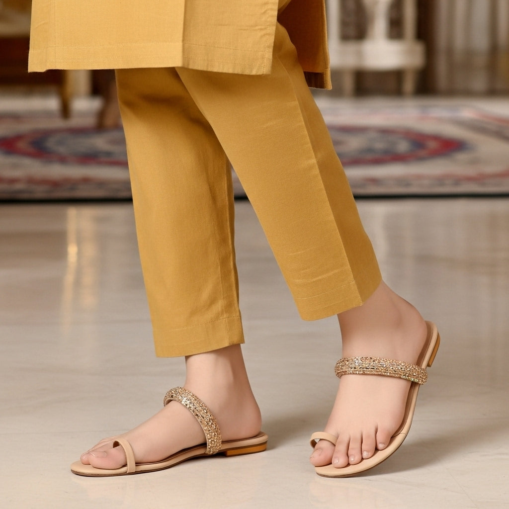 Beige Women Formal Flat - SF004