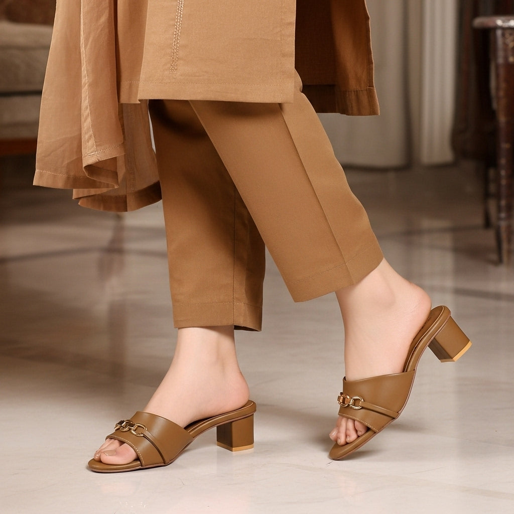 Tan Brown Women Formal Heel - SH008